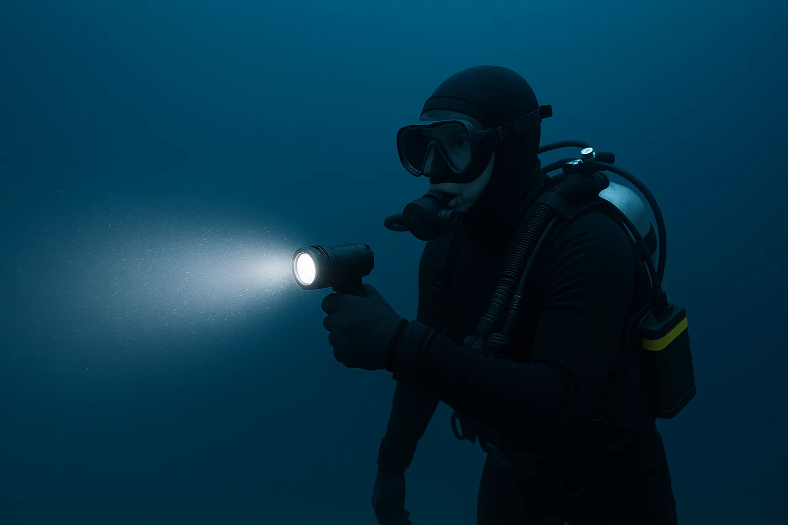Technicians preparing a remotely operated underwater vehicle (ROV) for launch from a small boat, with the modular battery pack visible on deck.